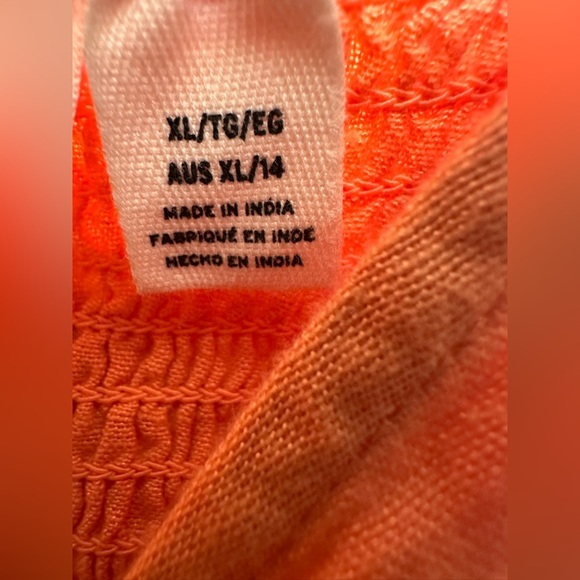 Roxy Moonlit Tide Strappy Orange Linen Blend Dress NWT - Picture 4 of 9